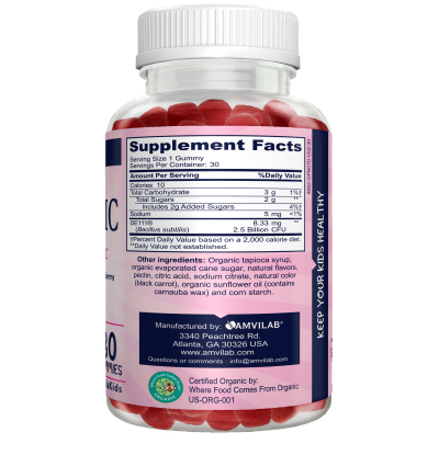 !amvilab organic probiotic gummy (kids) a2 Clear-PET