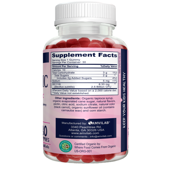 !amvilab organic probiotic gummy (kids) a2 Clear-PET