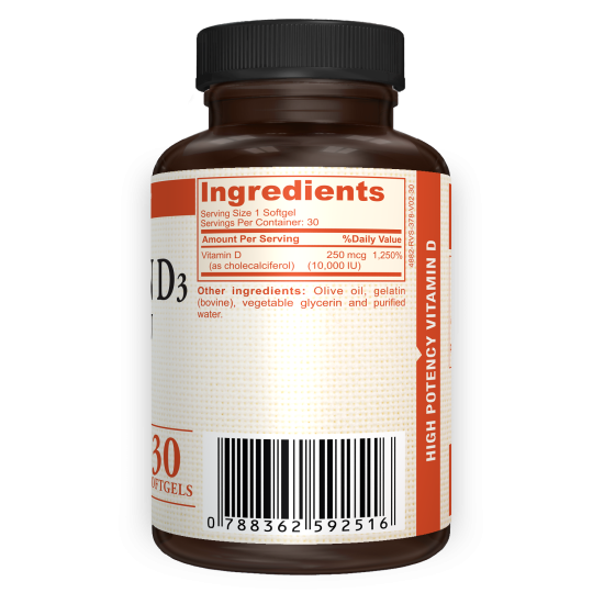 !amvilab vitamin d3 10000 a2 Amber-PET